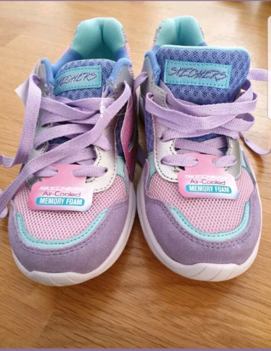 skechers air cooled memory foam pink